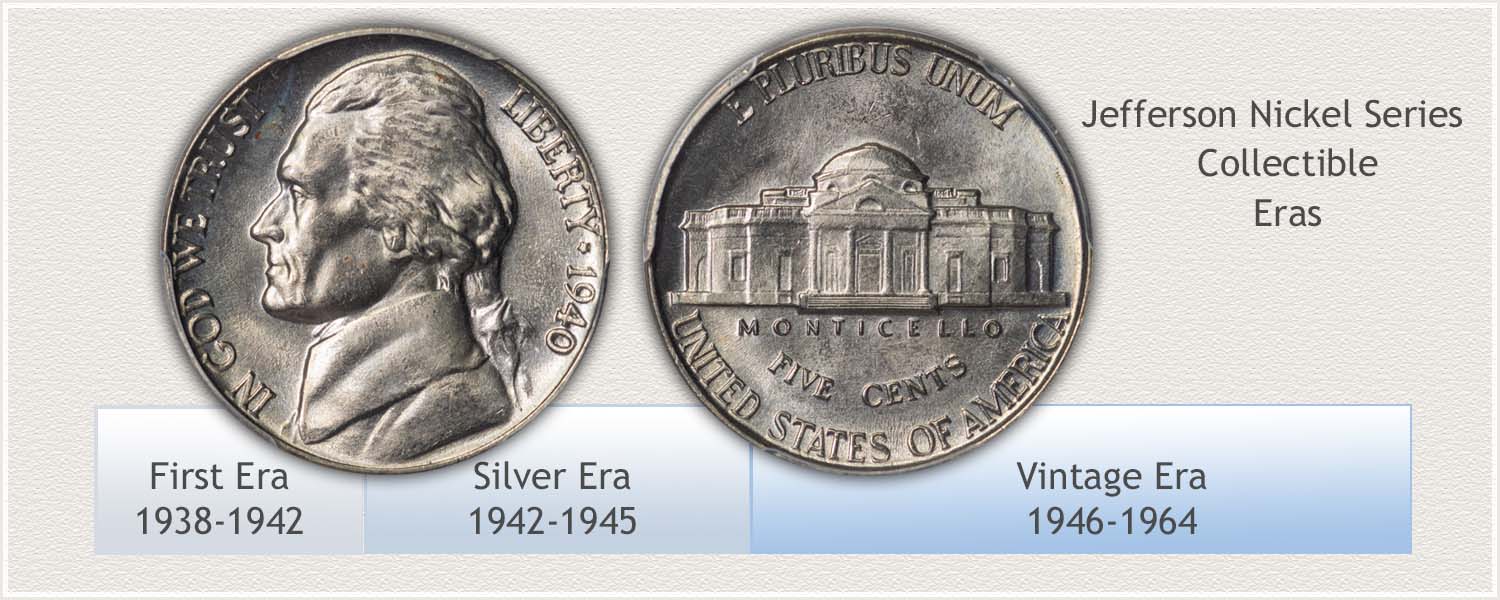 Eras of Collectible Jefferson Nickels