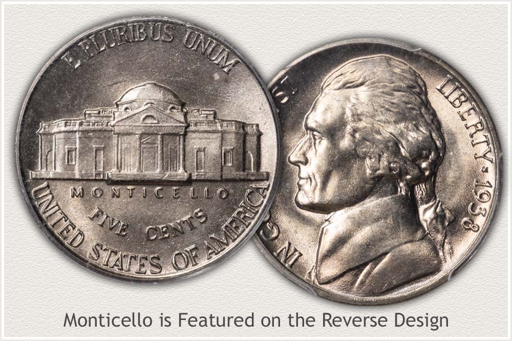 Jefferson Nickels Feature Monticello on Reverse