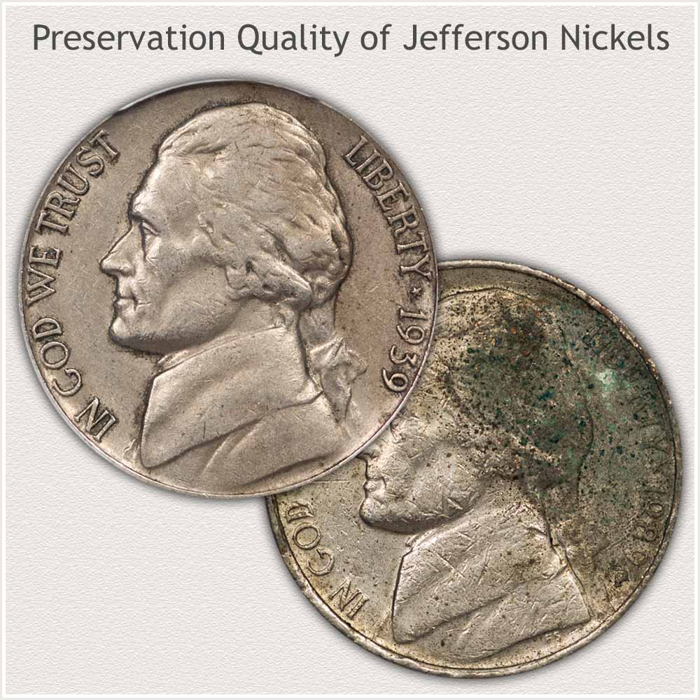 Well Preserved Nickel and Poor Quality Preservation