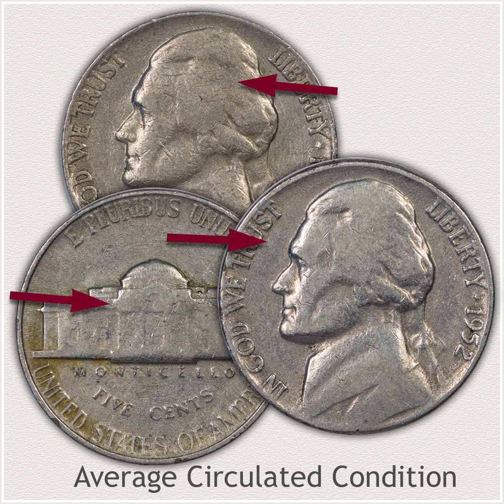 Jefferson Nickels in Average Circulated Condition