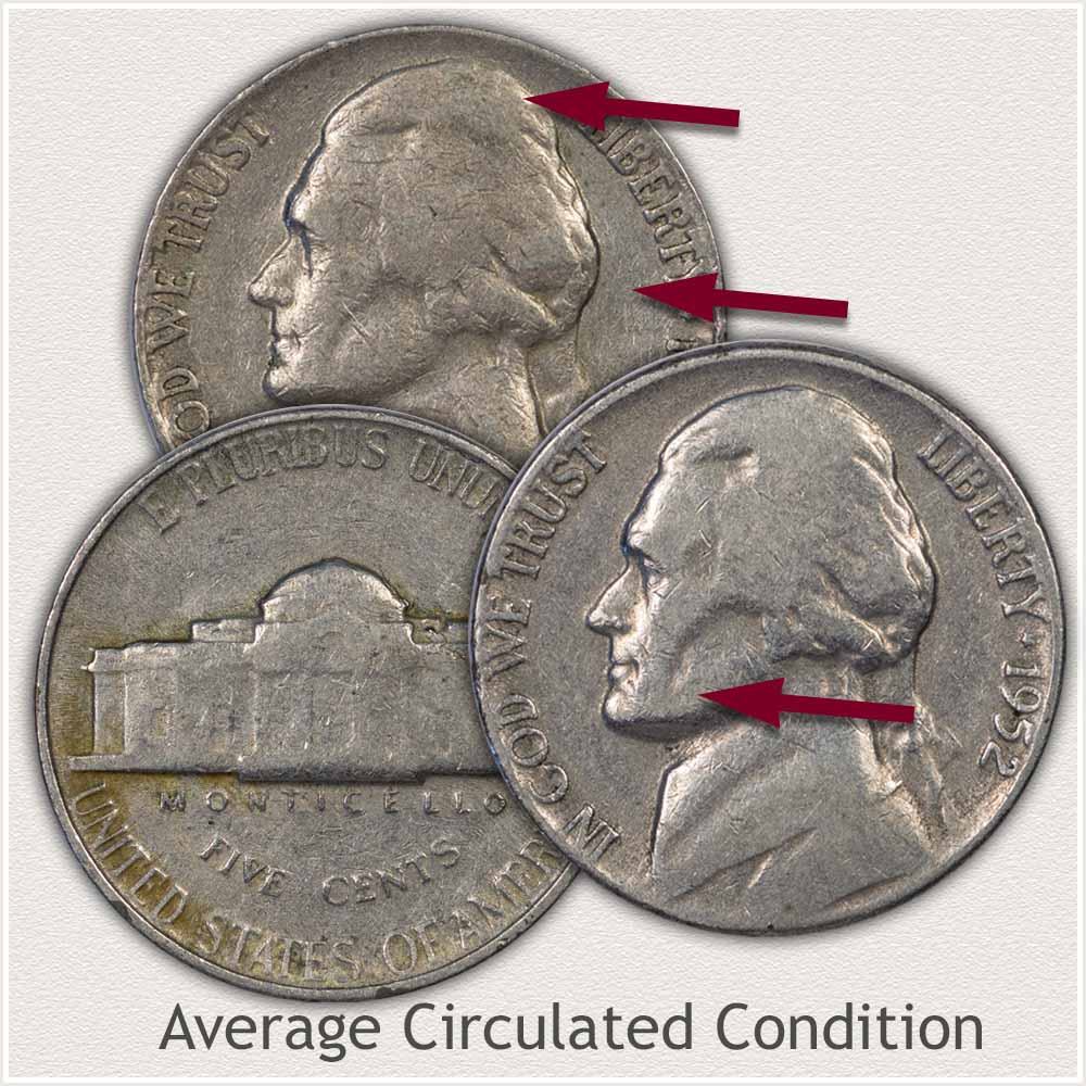 Jefferson Nickels in Average Circulated Condition