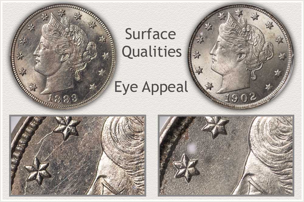 Liberty Nickel With Die Stress Cracks