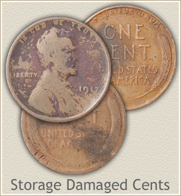 Lincoln Pennies Storage Damage