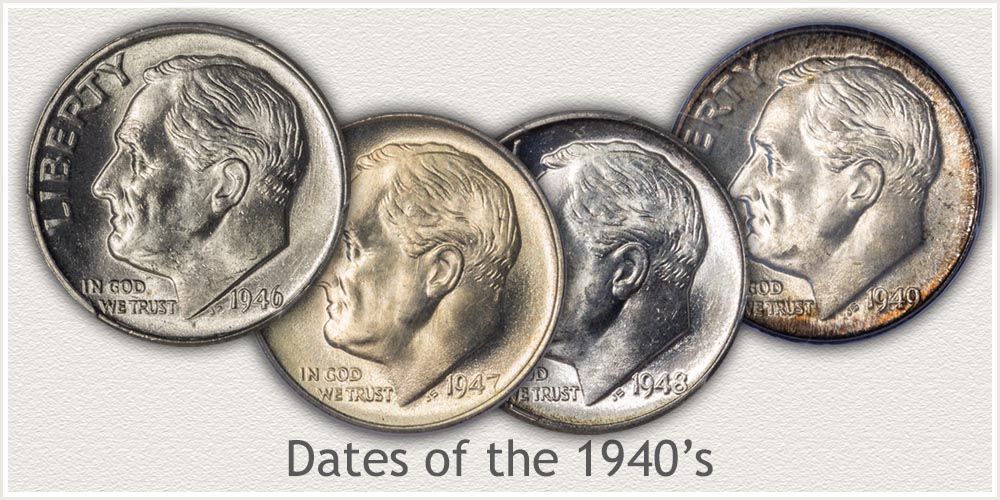 Mint State Silver Roosevelt Dimes
