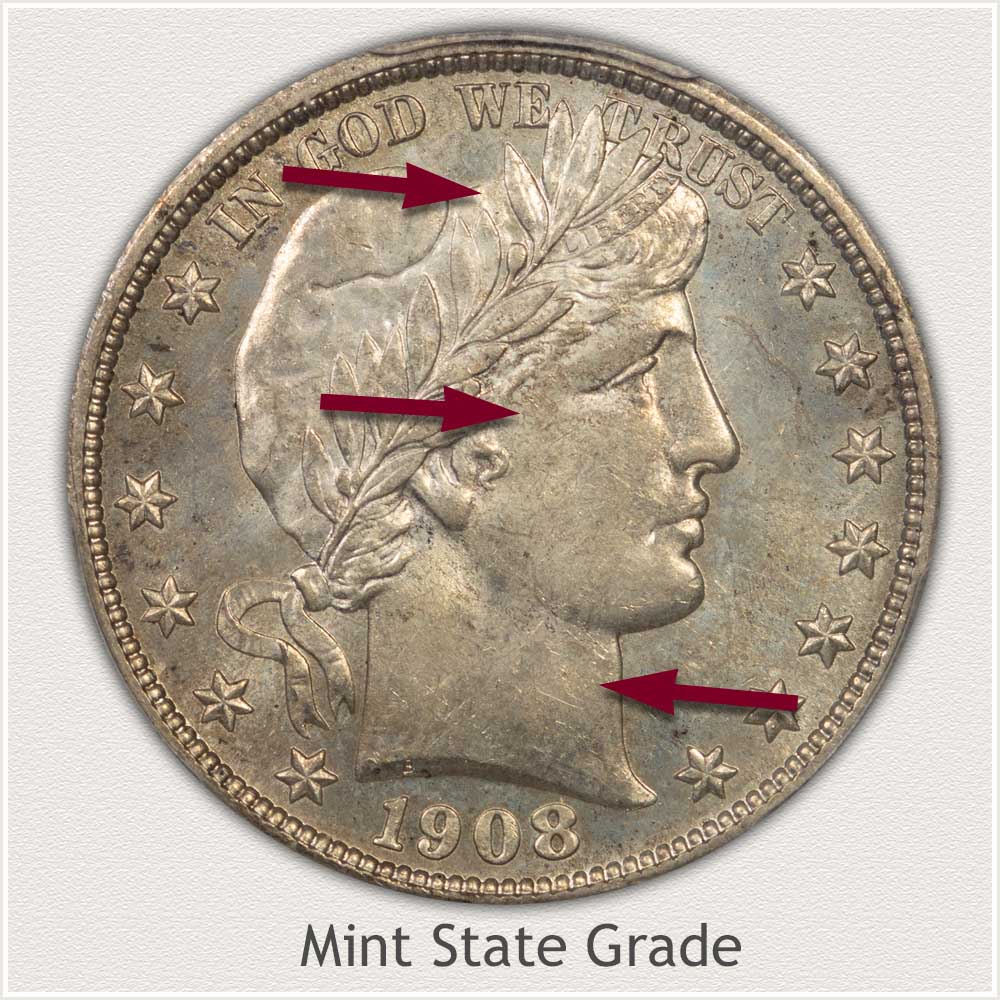 Barber Half Dollar Mint State Grade