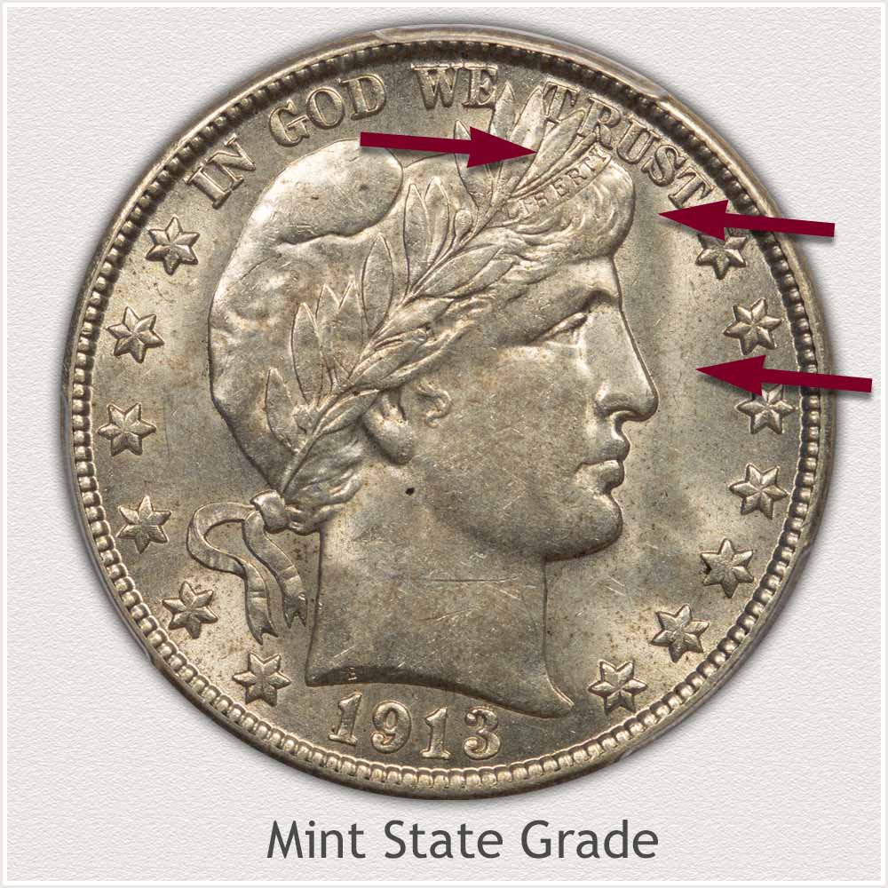 Barber Half Dollar Mint State Grade