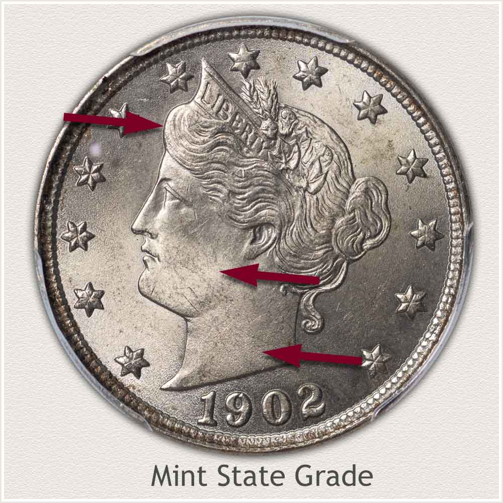 Obverse Mint State Liberty Nickel