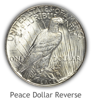 Mint State Peace Silver Dollar Reverse