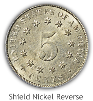 Mint State Shield Nickel Reverse