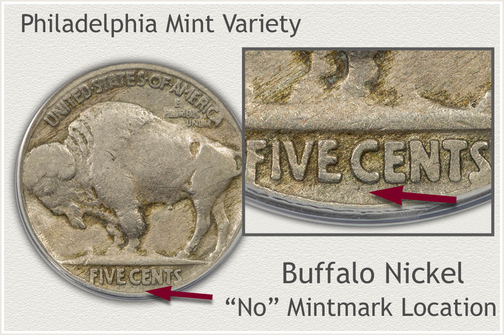 Mintmark Location on a Buffalo Nickel
