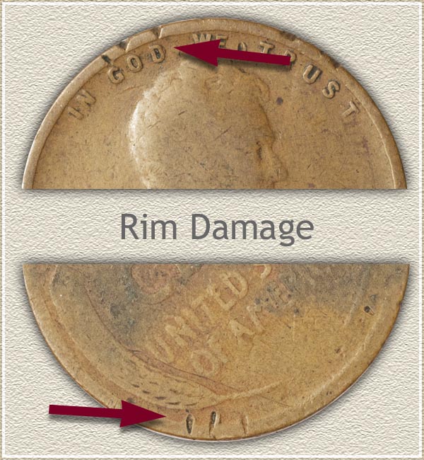 Rim Damage to Lincoln Cent