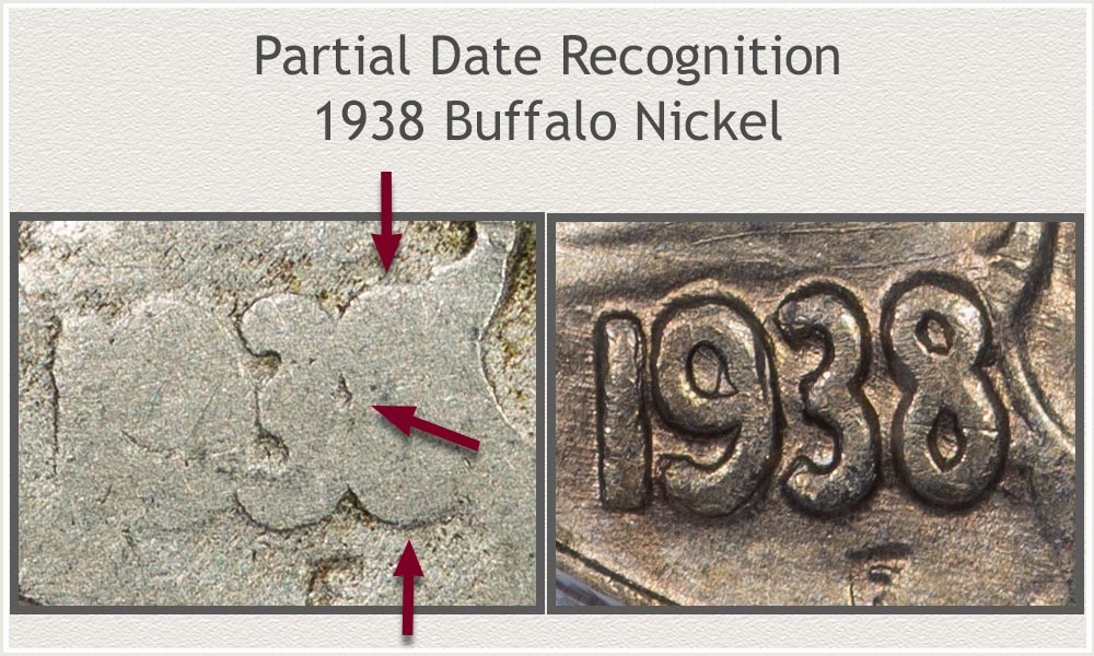 Close Up Partial and Full Date Buffalo Nickel