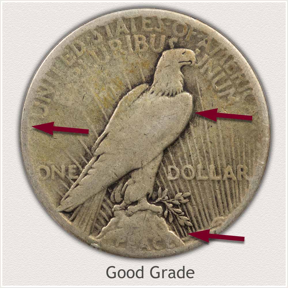 Reverse View: Good Grade Peace Dollar