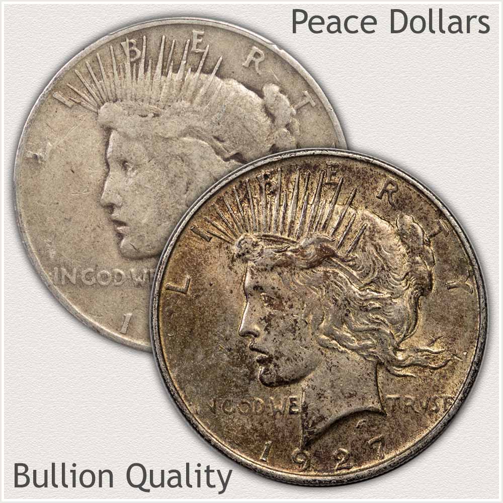 Bullion Quality Peace Silver Dollars