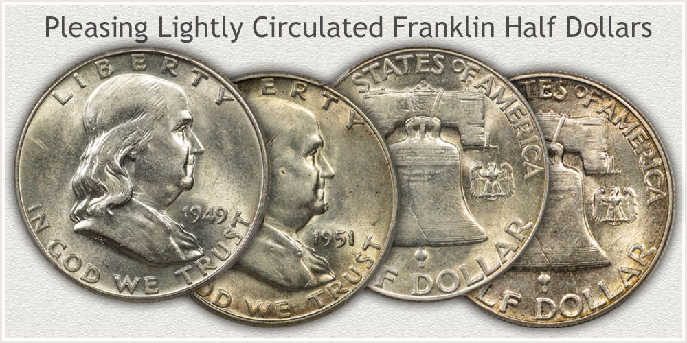 Franklin Half Dollars in About Uncirculated Condition