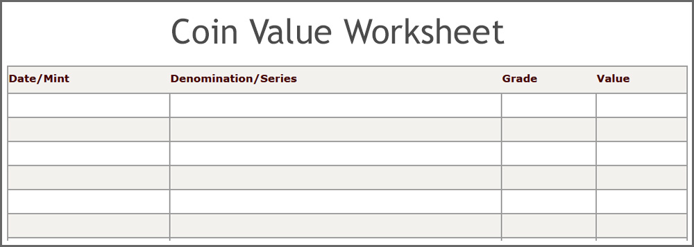 Image Preview of Coin Values Worksheet