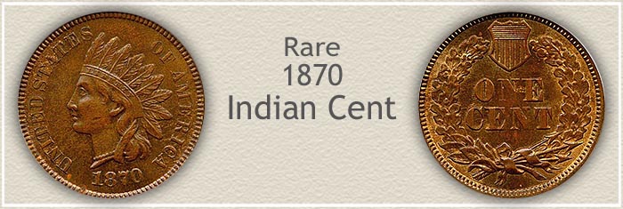 Rare Uncirculated 1870 Indian Penny