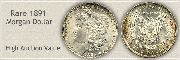 Rare 1891 Morgan Silver Dollar