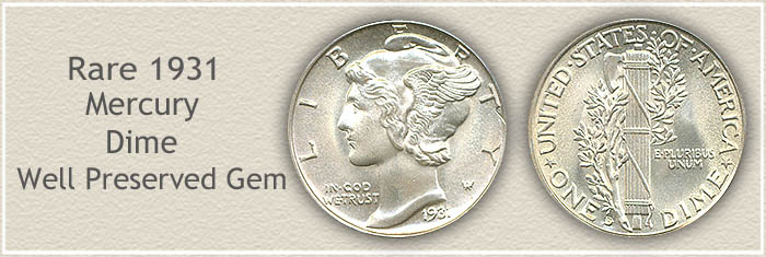 Rare 1931 Mercury Dime