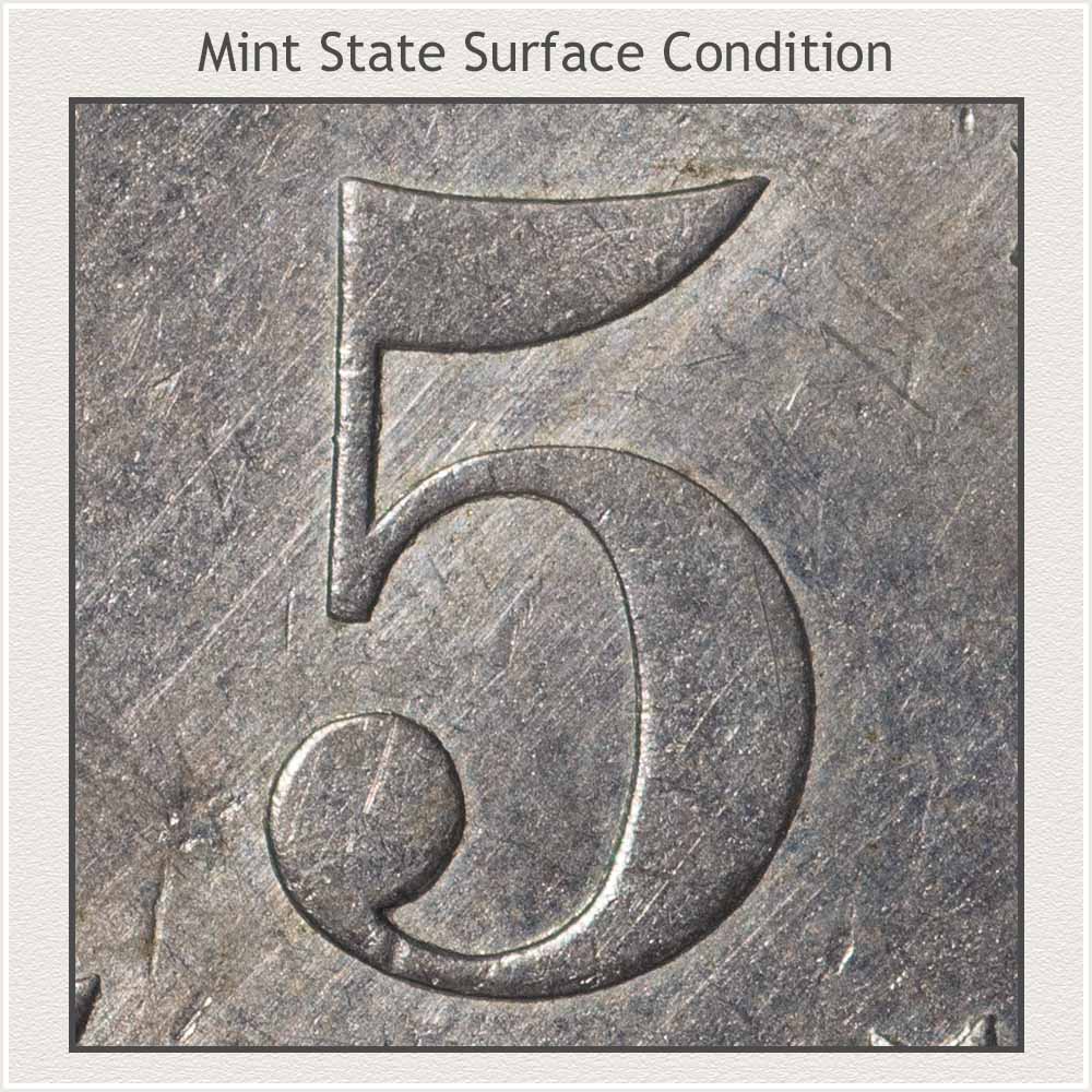 Close-Up Numeral Five Surface Condition