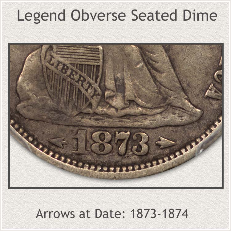 Arrows at Date Sub-Variety 1873 to 1874