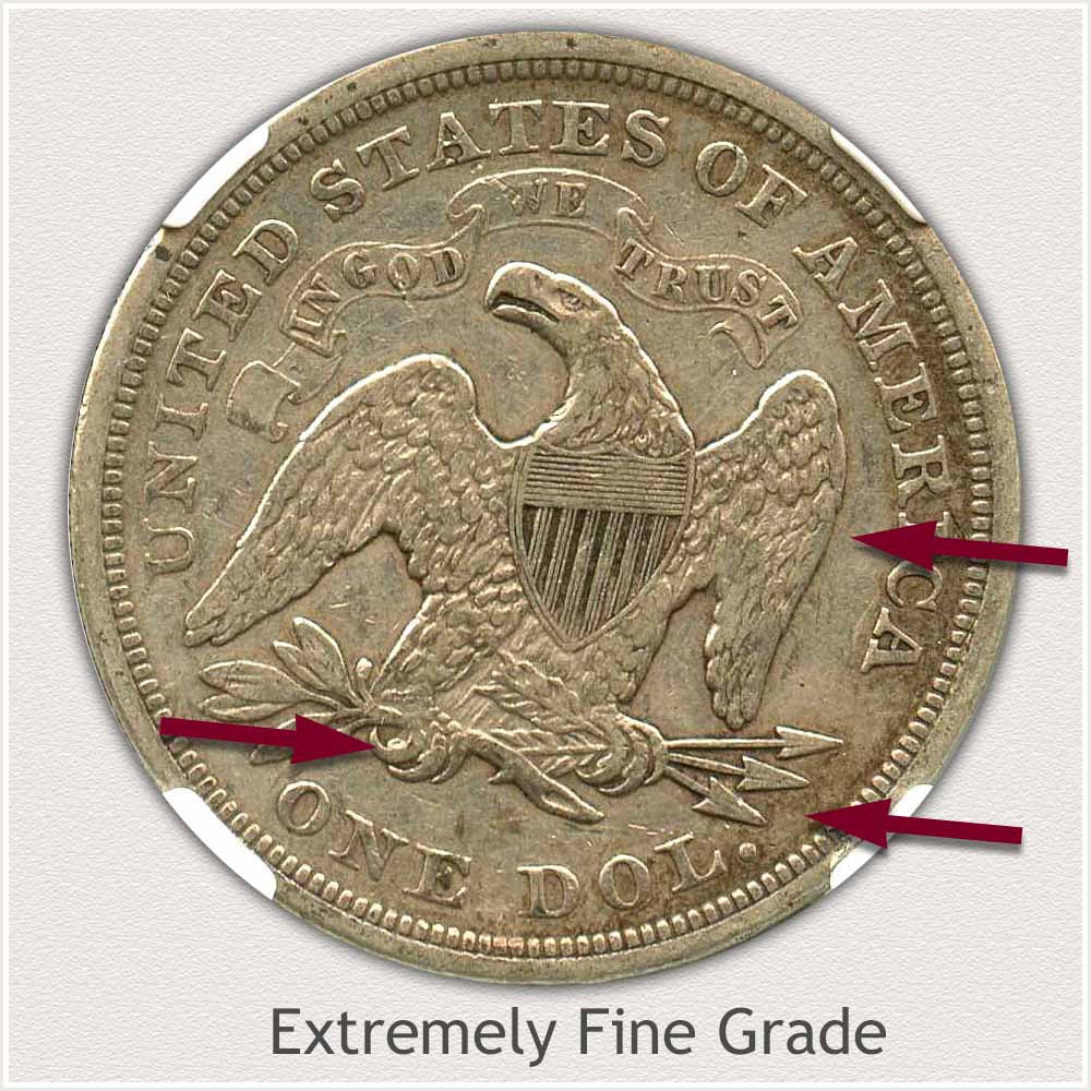 Reverse View: Extremely Fine Grade Seated Liberty Dollar