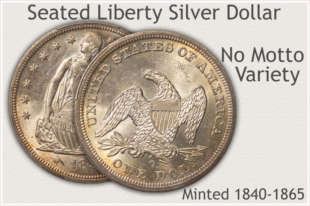 No Motto Variety Seated Liberty Silver Dollar