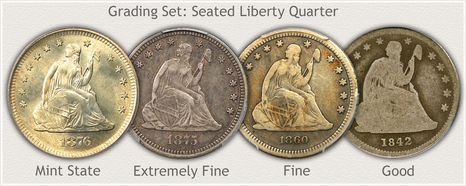 Grading Set of Seated Liberty Quarters