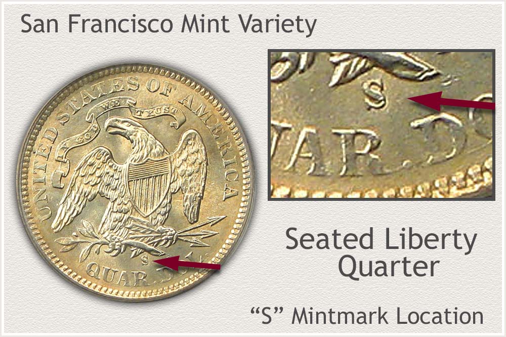 San Francisco Mint Seated Liberty Quarter