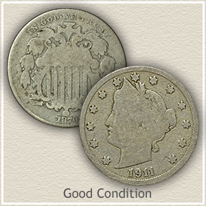 Shield and Liberty Nickel in Good Condition