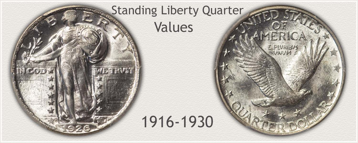 Standing Liberty Quarter Minted 1916 to 1930