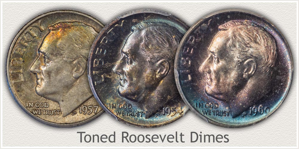 Toned Roosevelt Dimes