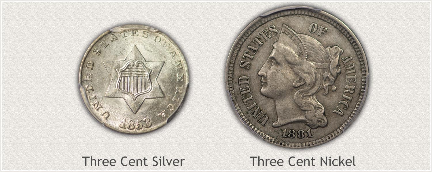 Examples of US Three Cent Pieces