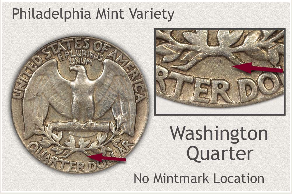 Location of No Mintmark Indicating the Philadelphia Mint