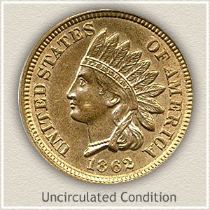 1862 Indian Head Penny Uncirculated Condition