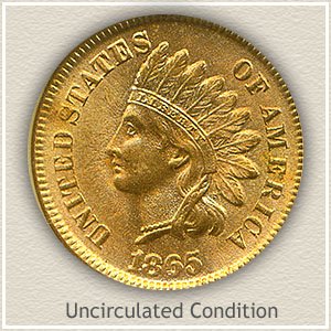 1865 Indian Head Penny Uncirculated Condition