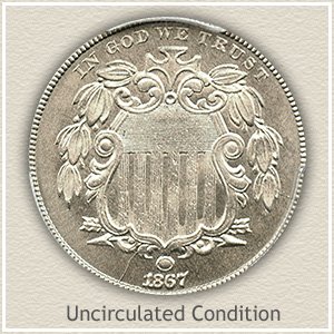1867 Nickel Uncirculated Condition