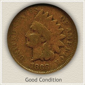 1868 Indian Head Penny Good Condition