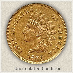 1869 Indian Head Penny Uncirculated Condition