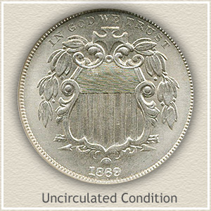 1869 Nickel Uncirculated Condition