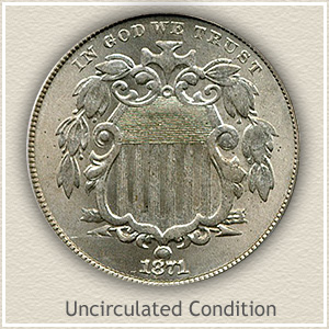 1871 Nickel Uncirculated Condition