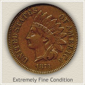 1873 Indian Head Penny Extremely Fine Condition