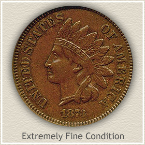 1873 Indian Head Penny Extremely Fine Condition