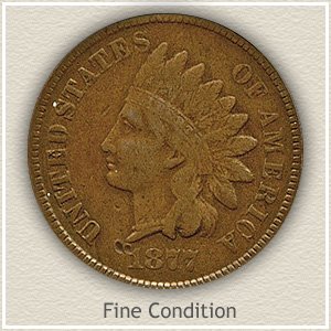 1877 Indian Head Penny Fine Condition