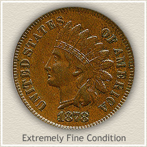 1878 Indian Head Penny Extremely Fine Condition