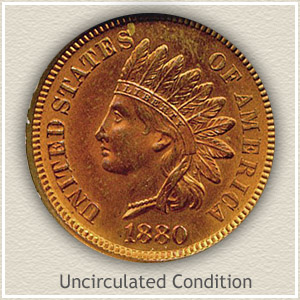 1880 Indian Head Penny Uncirculated Condition