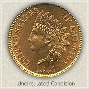 1881 Indian Head Penny Uncirculated Condition