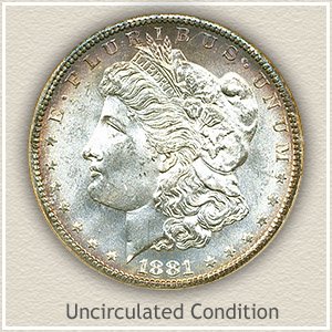 1881 Morgan Silver Dollar Uncirculated Condition