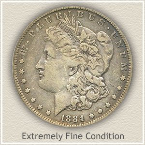 1884 Morgan Silver Dollar Extremely Fine Condition