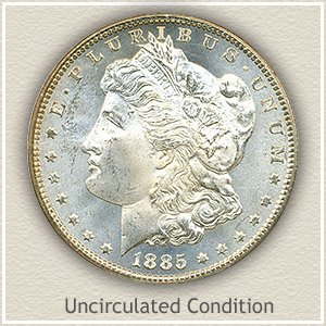 1885 Morgan Silver Dollar Uncirculated Condition